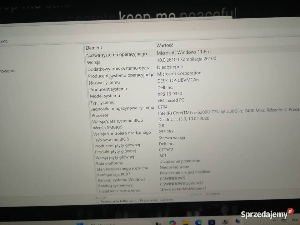 Biznesowy Dell XPS 133 DOTYK Dywity