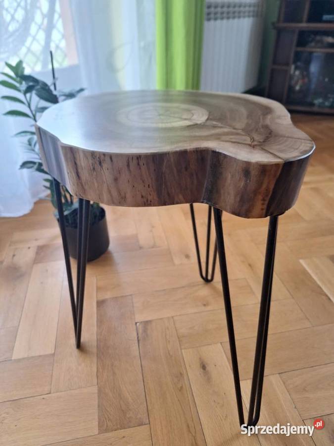 Stolik kawowy z plastra orzech włoski Strzyżów