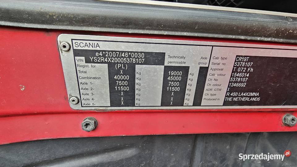 SCANIA R 450 bez EGR Klima postojowa wspomaganie kierownicy Wodzisław Śląski