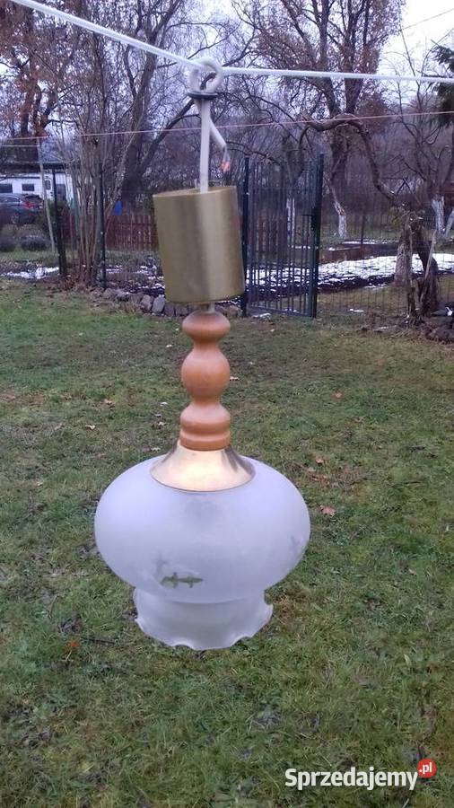 retro lampa wiszaca delikatne piekne szklo lata