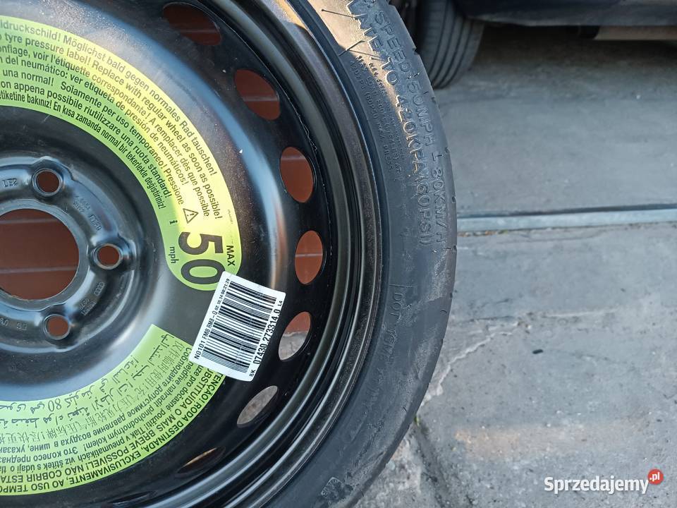 Koło dojazdowe zapasowe Audi A4 B8 12570R19 ET29 Turek