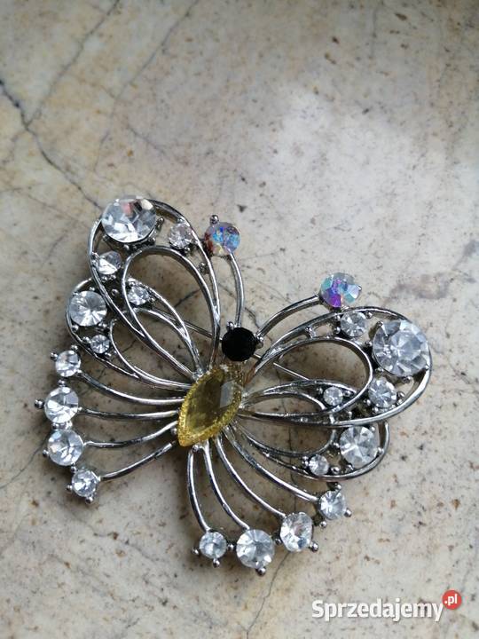 Broszka motyl cyrkonie Gdynia