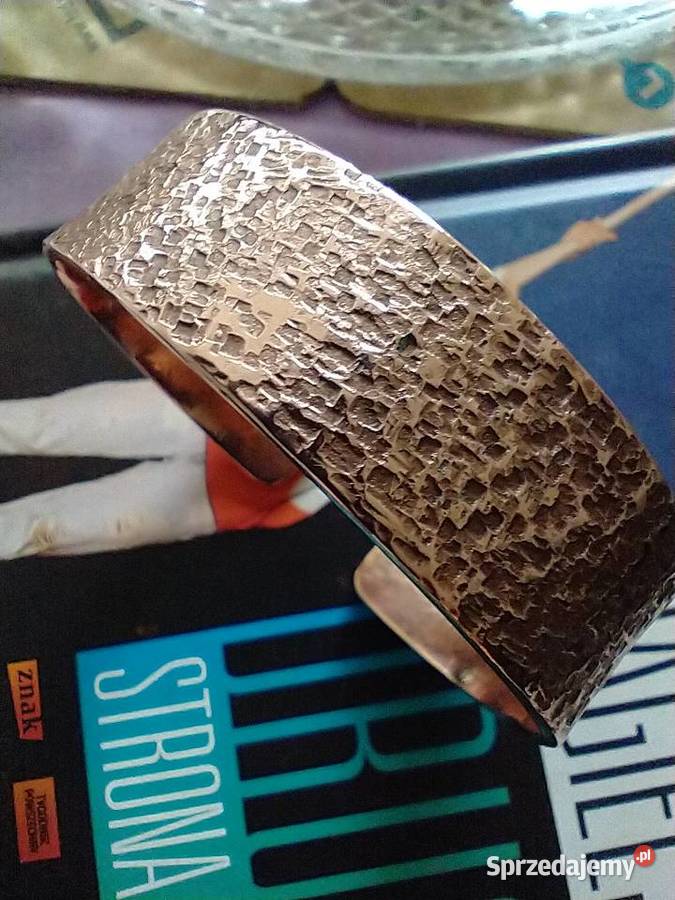 Szeroka bransoleta czysta miedź metaloplastyka Łódź