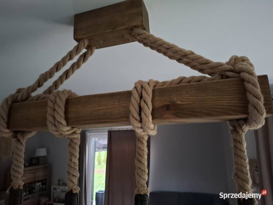 Drewniany żyrandol lampa wisząca styl rustykalny Częstochowa