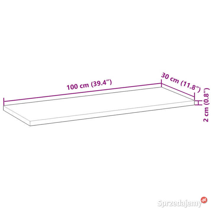 Półka ścienna 100x30x2 surowe lite drewno Warszawa