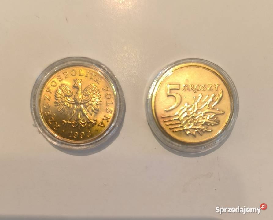 5 groszy 1993r W kapslu ochronnym pomorskie Lębork