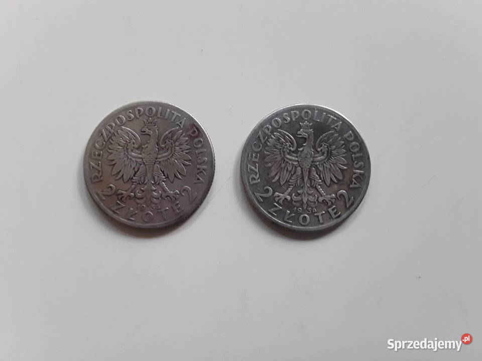 Monety srebrne 2 z 1933 i 1934 r srebro