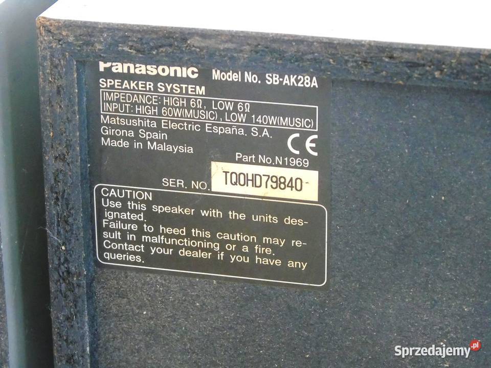 Kolumny Panasonic sbAK28 sprawne 200 wat DOSTAWA podkarpackie Jasło