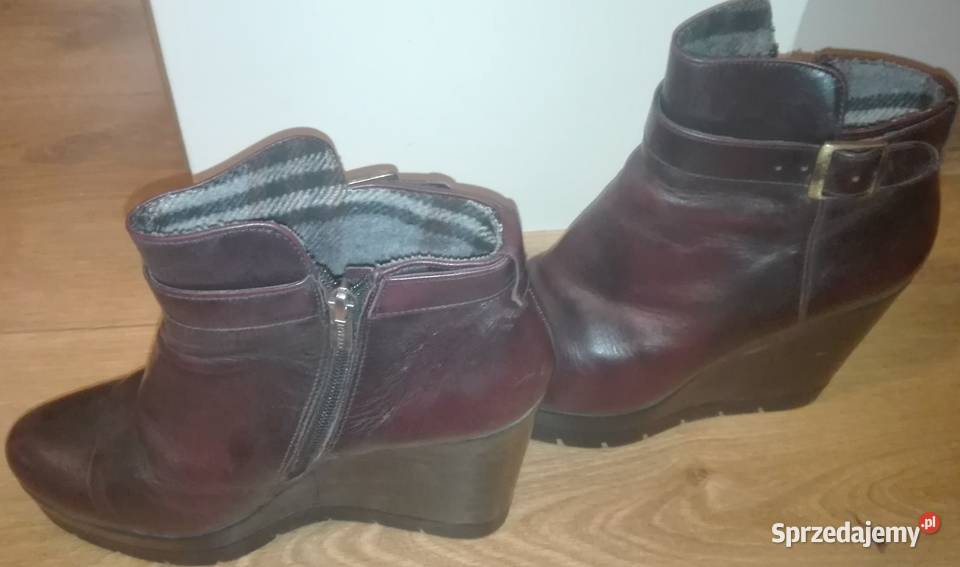 Buty RYŁKO NA koturnie kolor Wiśnia rozmiar 39 25.5cm Bielsko-Biała