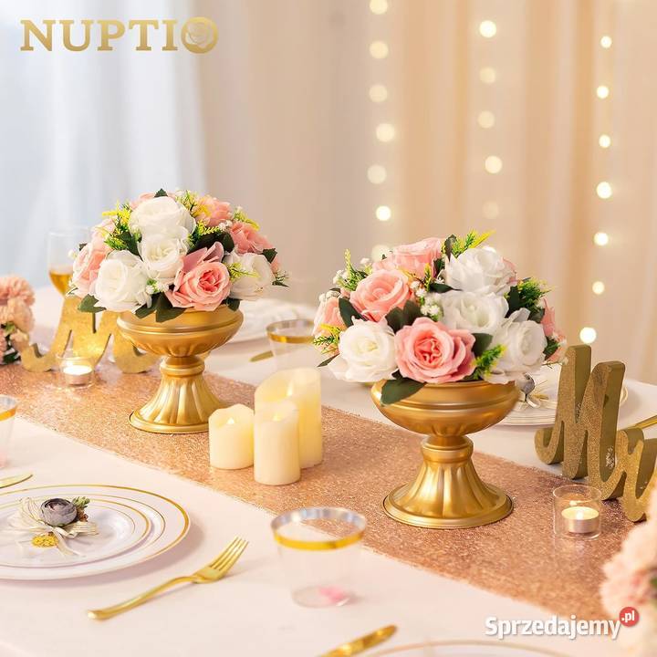 Wazon stojak NUPTIO na kwiaty złoty Komplet 10 Warszawa