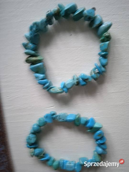 BRANSOLETY Z TURKUSOWYCH NATURALNYCH HOWLITÓW wielkopolskie Piła