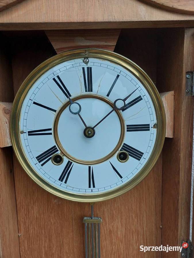 Stary zegar ścienny amerykański sprawny film Tczew sprzedam