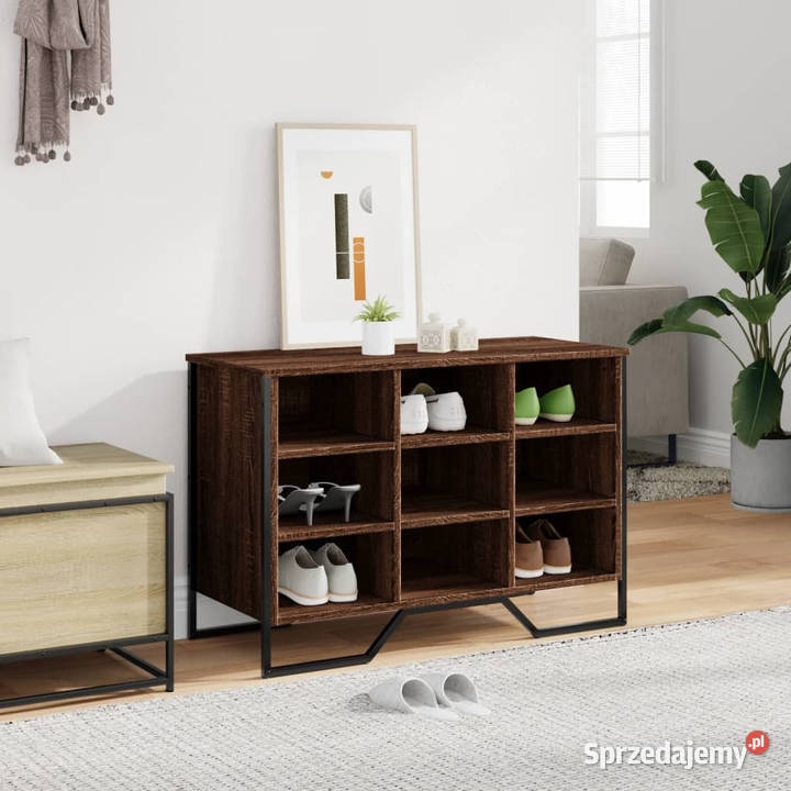 Szafka na buty brązowy dąb 90x38x615 WM848648 mazowieckie Warszawa