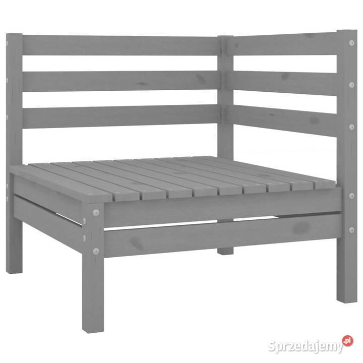 Ogrodowa sofa narożna szara lite drewno sosnowe Warszawa