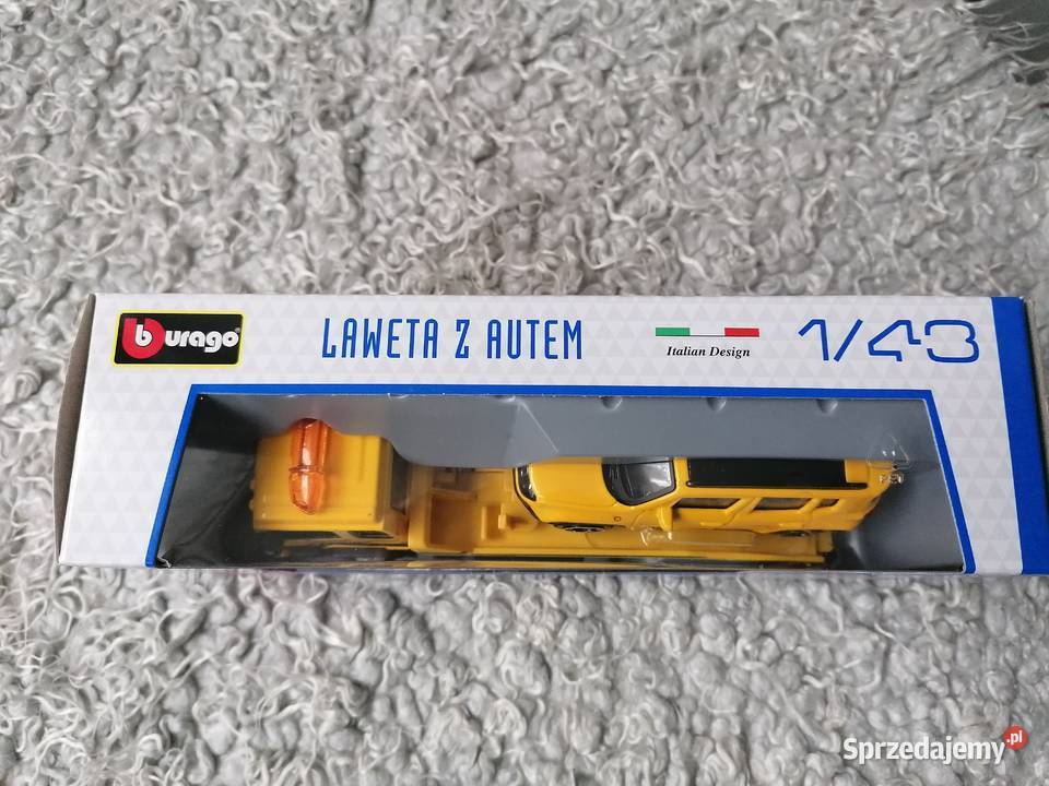 BURAGO METALOWY SAMOCHÓD Z LAWETĄ 143 ŻÓŁTY Bburago Łódź sprzedam