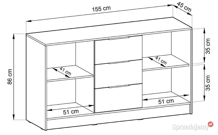 NOWA pojemna komoda nelly3d LAMELE szybka