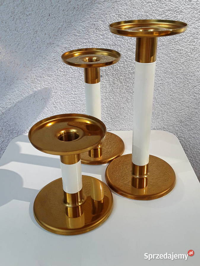 Zestaw 3 bliźniaczych świeczników o różnej mazowieckie Warszawa