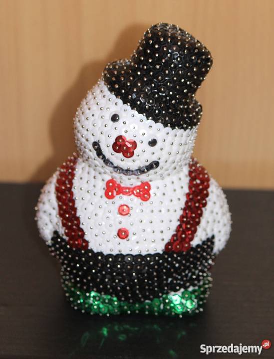 Bałwanki z cekinów ozdoby Boże Narodzenie