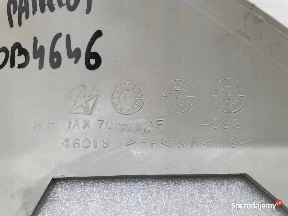 OSŁONA POSZYCIE SŁUPKA PRAWY PRZÓD JEEP PATRIOT
