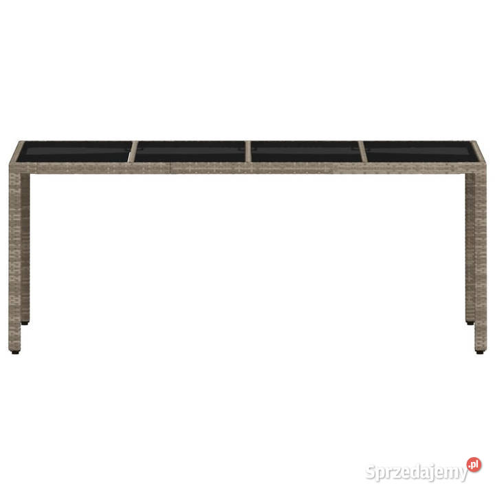 Stół ogrodowy ze szklanym blatem szary 190x90x75 mazowieckie Warszawa