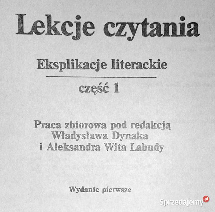 Lekcje czytania Eksplikacje literackie cz 1 lubelskie Chełm