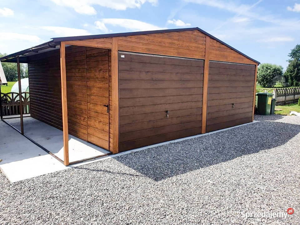 GARAŻ BLASZANY 6m x 6m DWUSPAD 2x BRAMA UCHYLNA małopolskie
