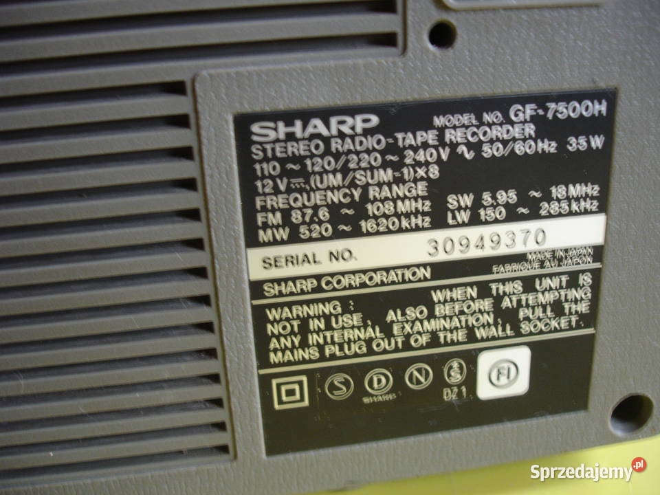 Radiomagnetofon SHARP GF7500 Zielona Góra