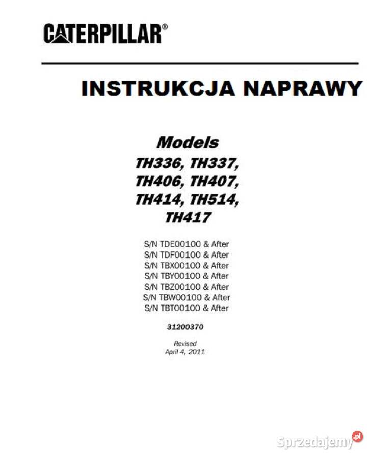 Caterpillar TH336 TH337 TH406 TH407 TH414 motoryzacja, transport Kultura i Rozrywka Kielce