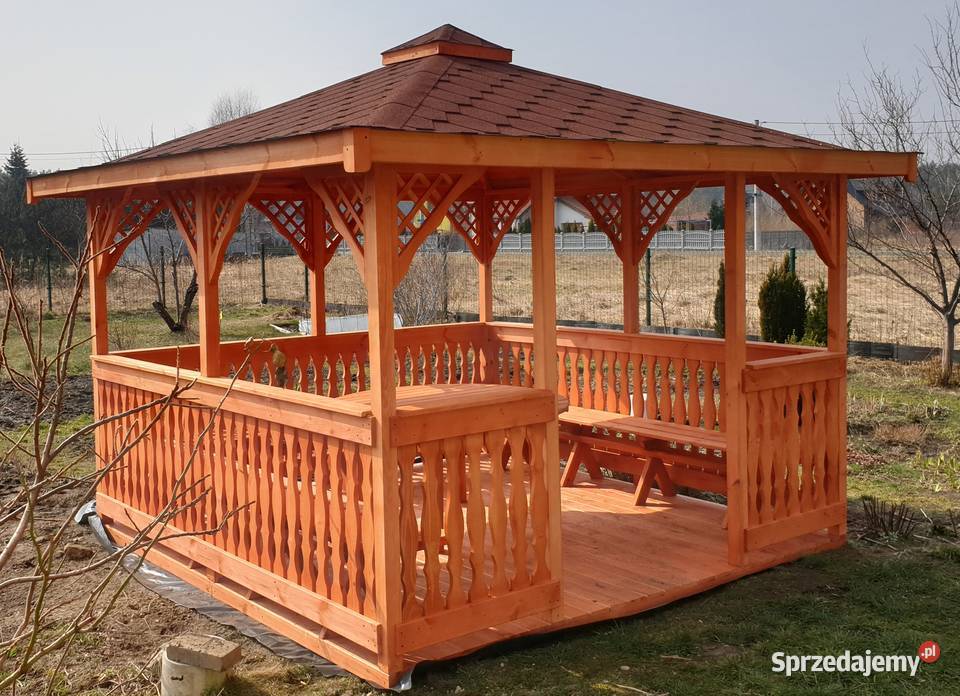 Altana ogrodowa drewniana altanka kwadratowa Zimnowoda