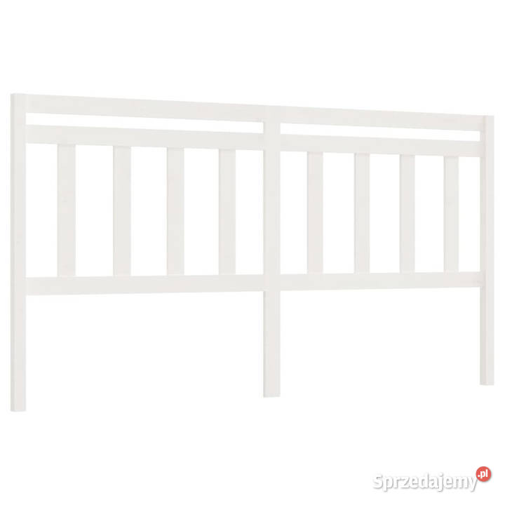 Wezgłowie łóżka białe 206x4x100 lite drewno