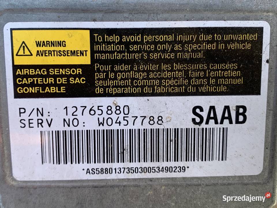 12765880 moduł sensor airbag Saab 95 95 Komputery Szczecin