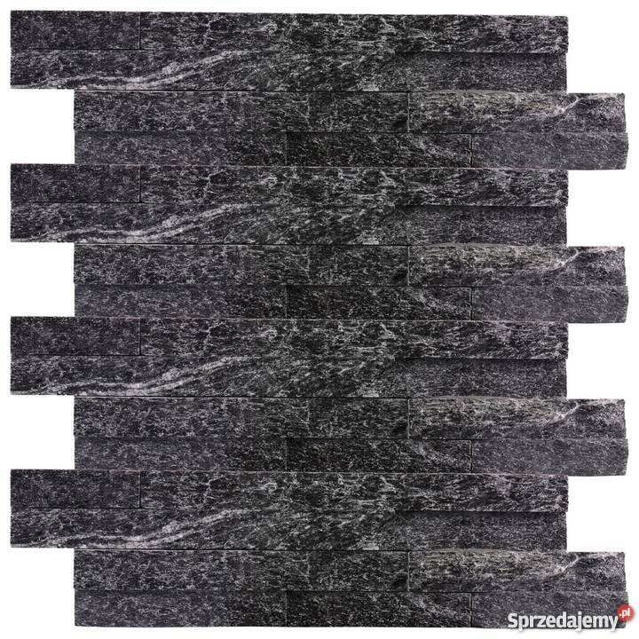 Panele ścienne 10x36 kwarcyt Stackstone Black