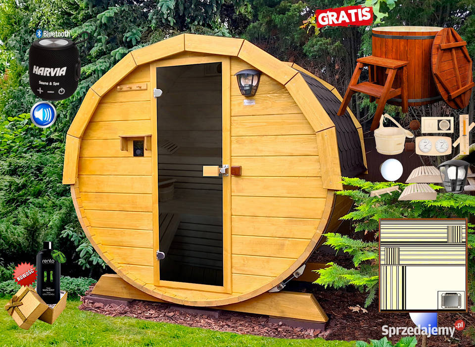 SAUNA Ogrodowa 200 MINI DWUpoziomowa Beczka 500L małopolskie Nowy Targ