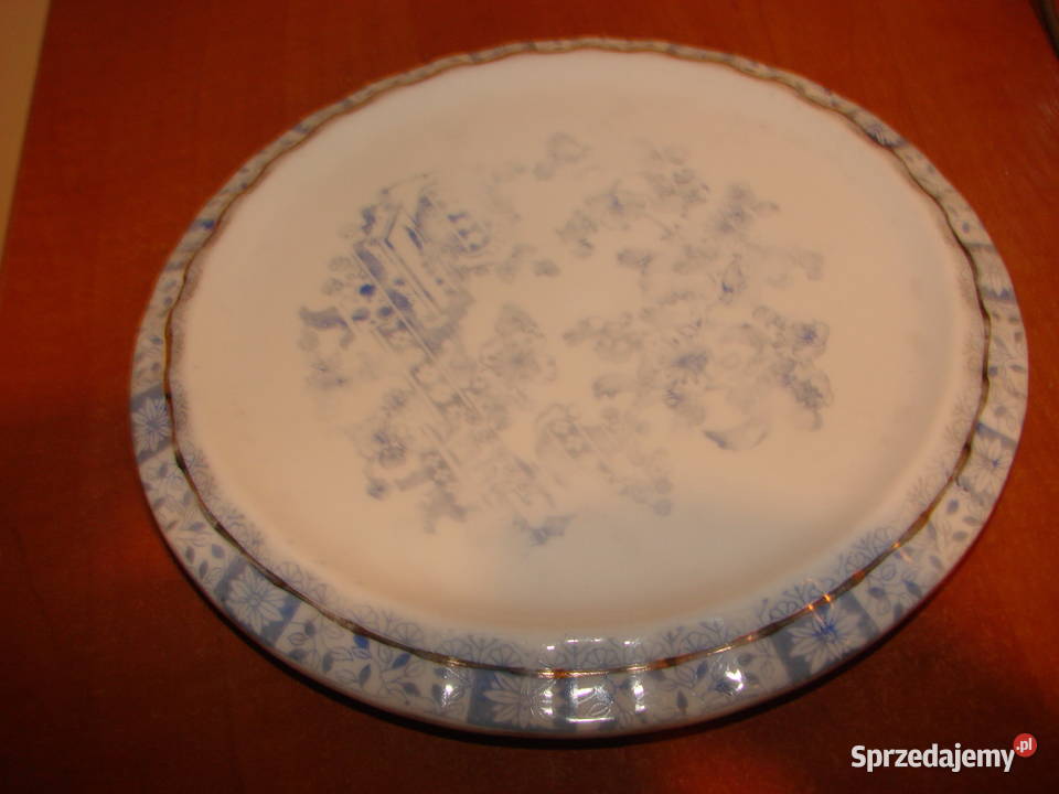 zChina Blau Rosslau talerzyk deserowy