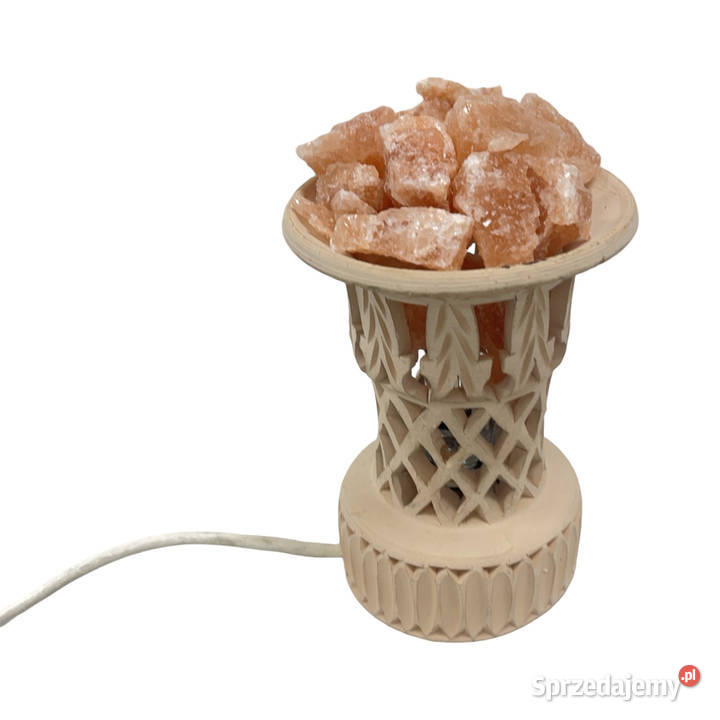 Rzeźbiona lampa solna z naturalnej soli Lampy stołowe i nocne Warszawa