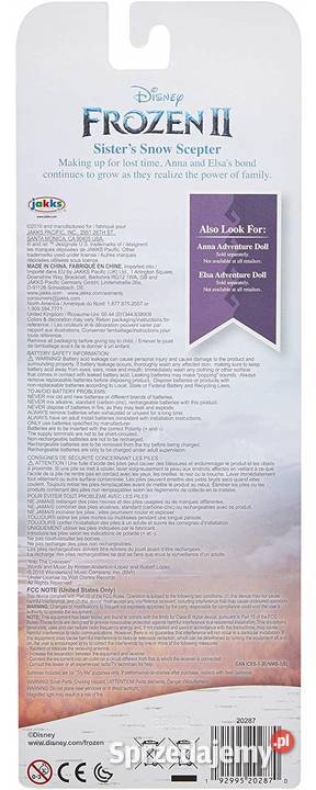 Frozen 2 Kraina Lodu Magiczne Berło Różdżka Elsa Mogilany