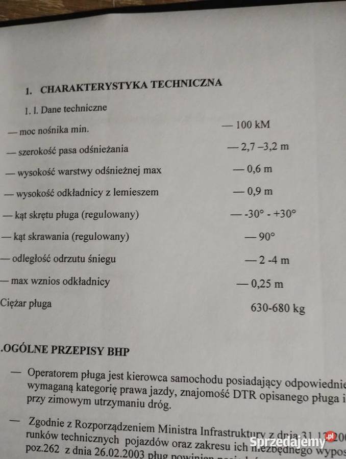 Pług odśnieżny PJ 30 Zgierz