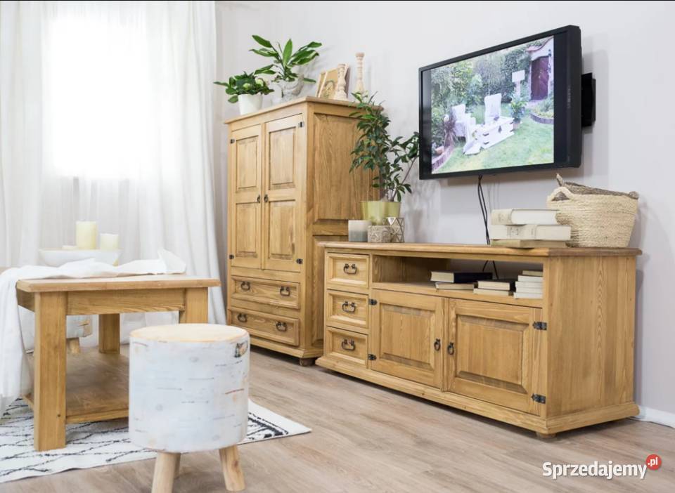 Rustykalna szafka pod telewizor do salonu Maków Podhalański