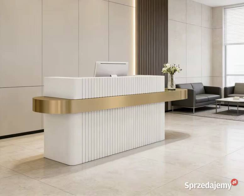 Biała złota recepcja lada do gabinetu salonu małopolskie Nowy Sącz