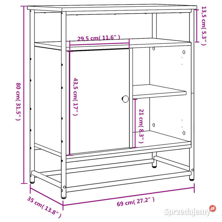 Komoda dąb sonoma 69x35x80 materiał Komody mazowieckie Warszawa