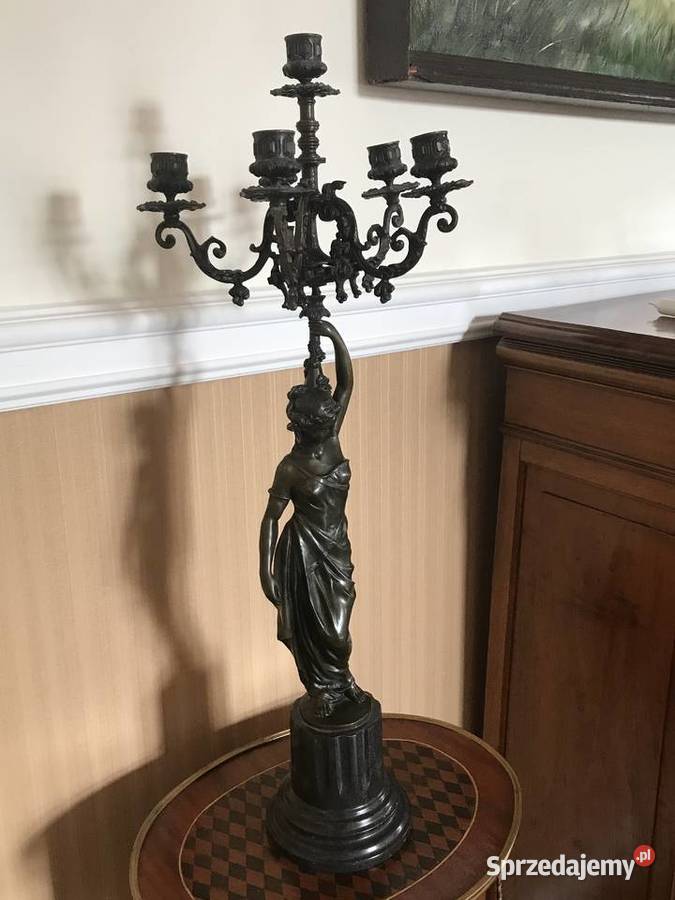 UNIKAT Rzeźba w brązie świecznik Lady Tarnów sprzedam
