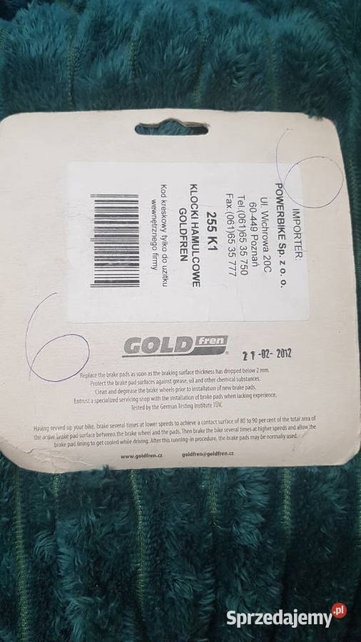 Klocki hamulcowe Gold gren 255 K1 Zgorzelec