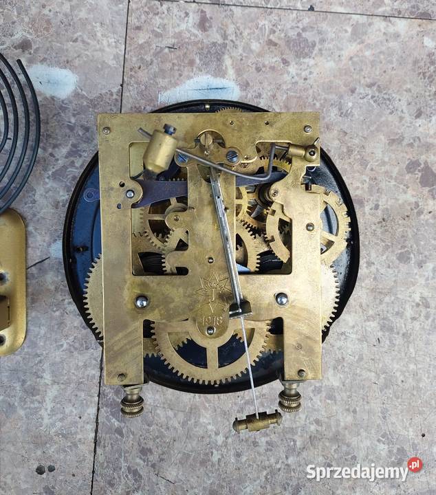 179 Zestaw mechanizm starego zegara ściennego Antyki