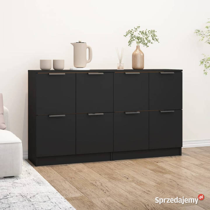 Komody 2 czarne 60x30x70 materiał drewnopochodny