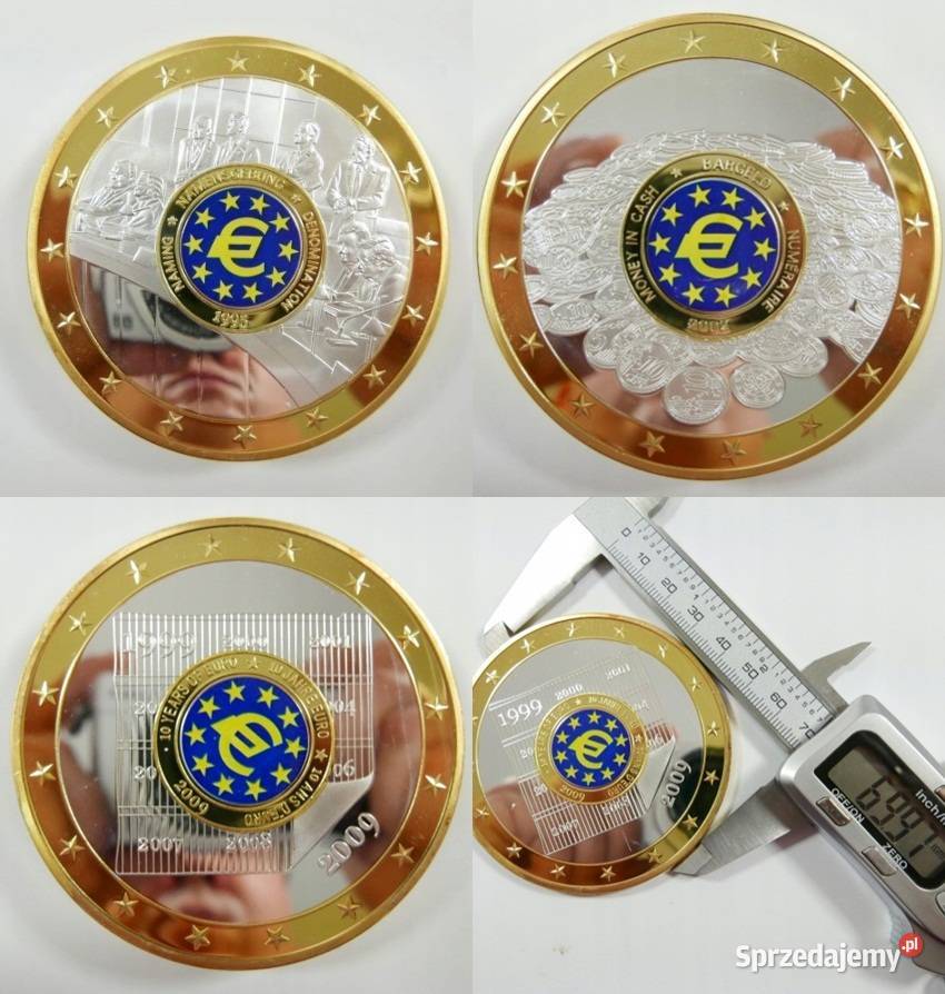 3 x Medal 10 Lat Wprowadzenia Waluty EURO Numizmatyka śląskie Sosnowiec sprzedam