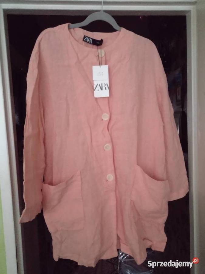 38M ZARA Lniany płaszcz oversize z Kraków