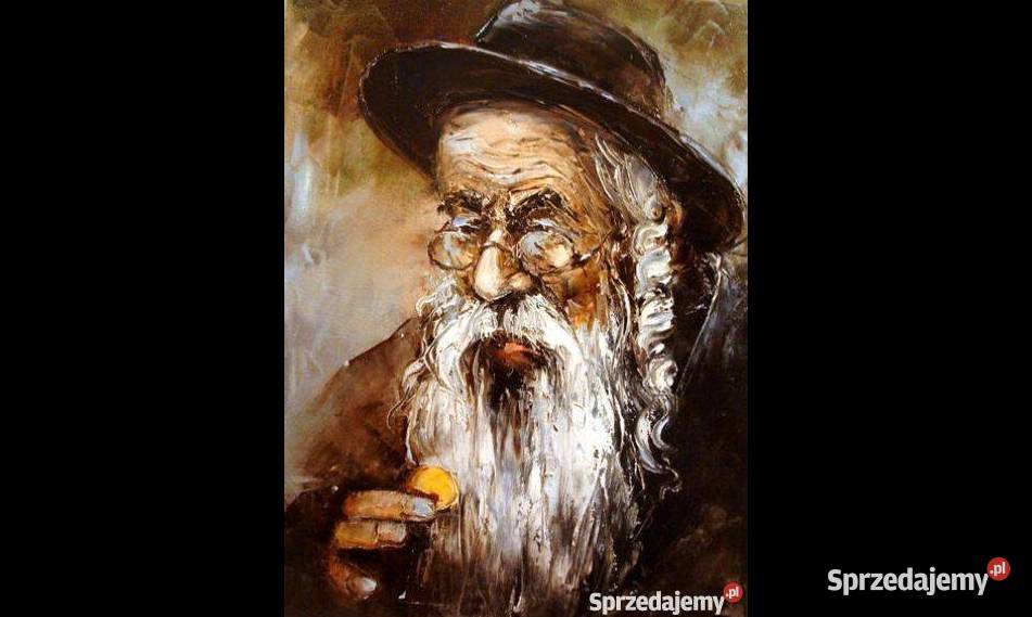 Żyd z pieniążkiem Obraz olejny 30x40 Warszawa sprzedam