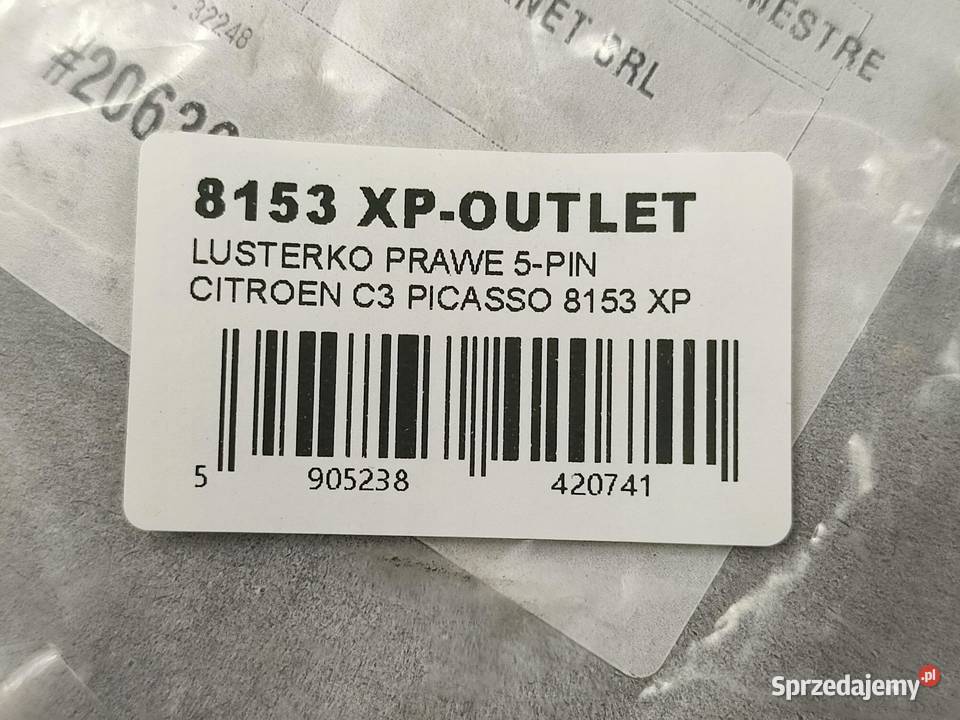 LUSTERKO PRAWE 5PIN CITROEN C3 PICASSO SH 2009