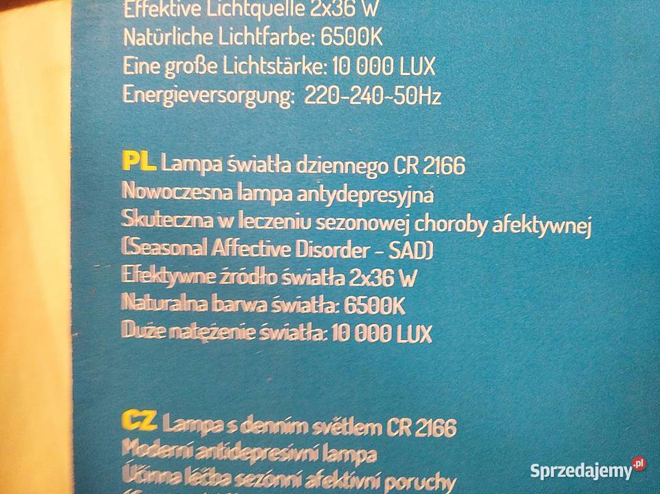 DUŻA LAMPA ANTYDEPRESYJNA ANTYSTRESOWA CAMRY Warszawa