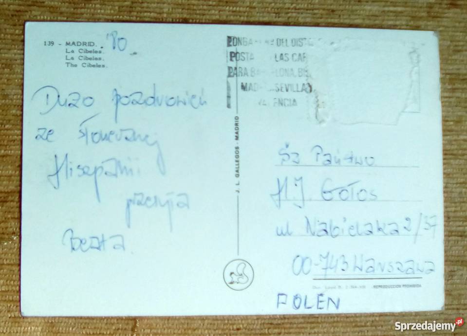 MADRYT WIDOK NA FONTANE KYBELE NA PLACU DE lubelskie Piszczac sprzedam